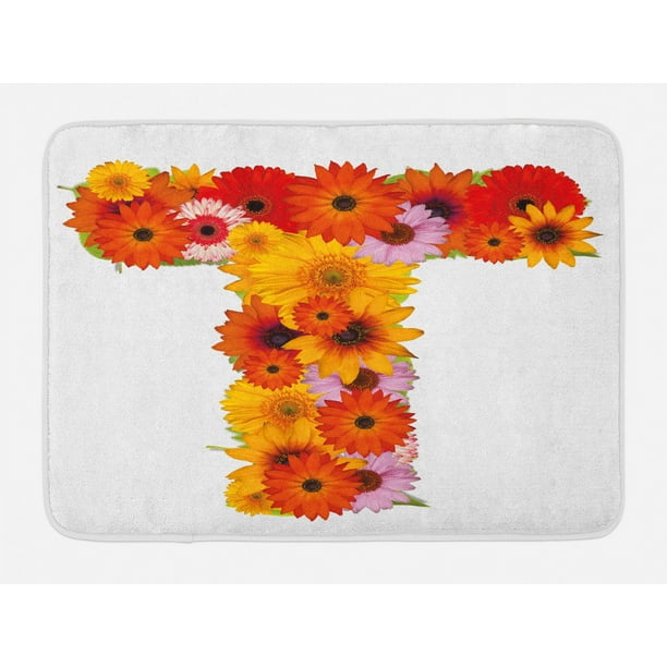 Gerber Daisy Bath Mat Bathroom Decor Plush Non-Slip Mat 29.5/" X 17.5/"